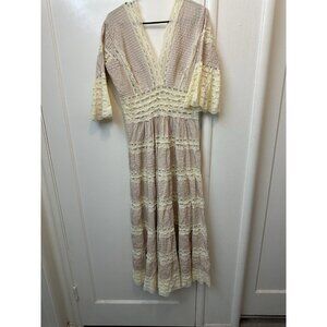 Vintage 70’s Boho Festival Dress Mexican Wedding Cottage Core Coachella Hippie S